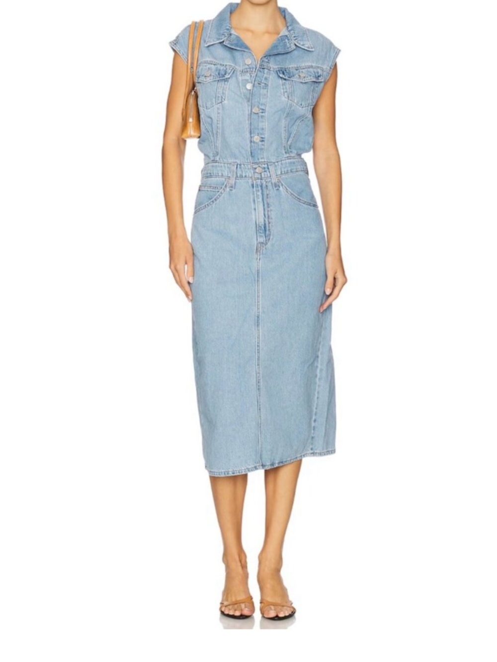 Levi's Light Blue Denim Midi Dress - Picture 3 of 9